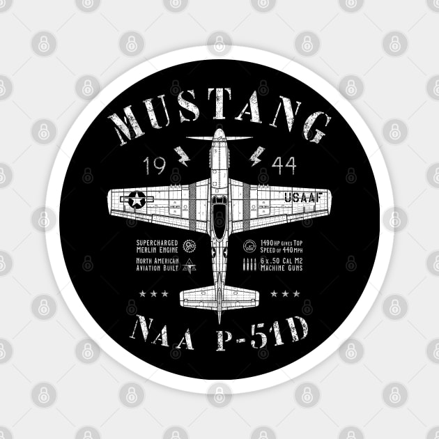 P-51 Mustang Magnet by 909 Apparel